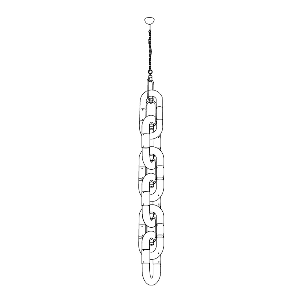 Pendelleuchte mit Kettenglied-Design aus Edelstahl im modernen Stil