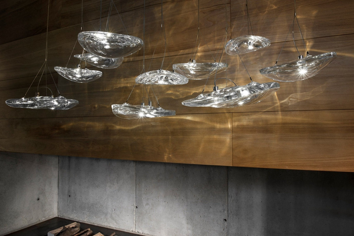 Glacial Kronleuchter „ Float Cascade“ aus Glas