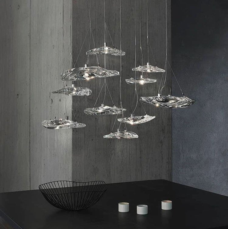 Glacial Kronleuchter „ Float Cascade“ aus Glas