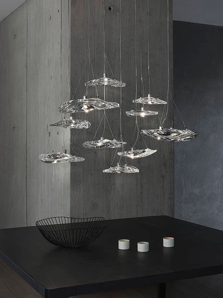 Glacial Kronleuchter „ Float Cascade“ aus Glas