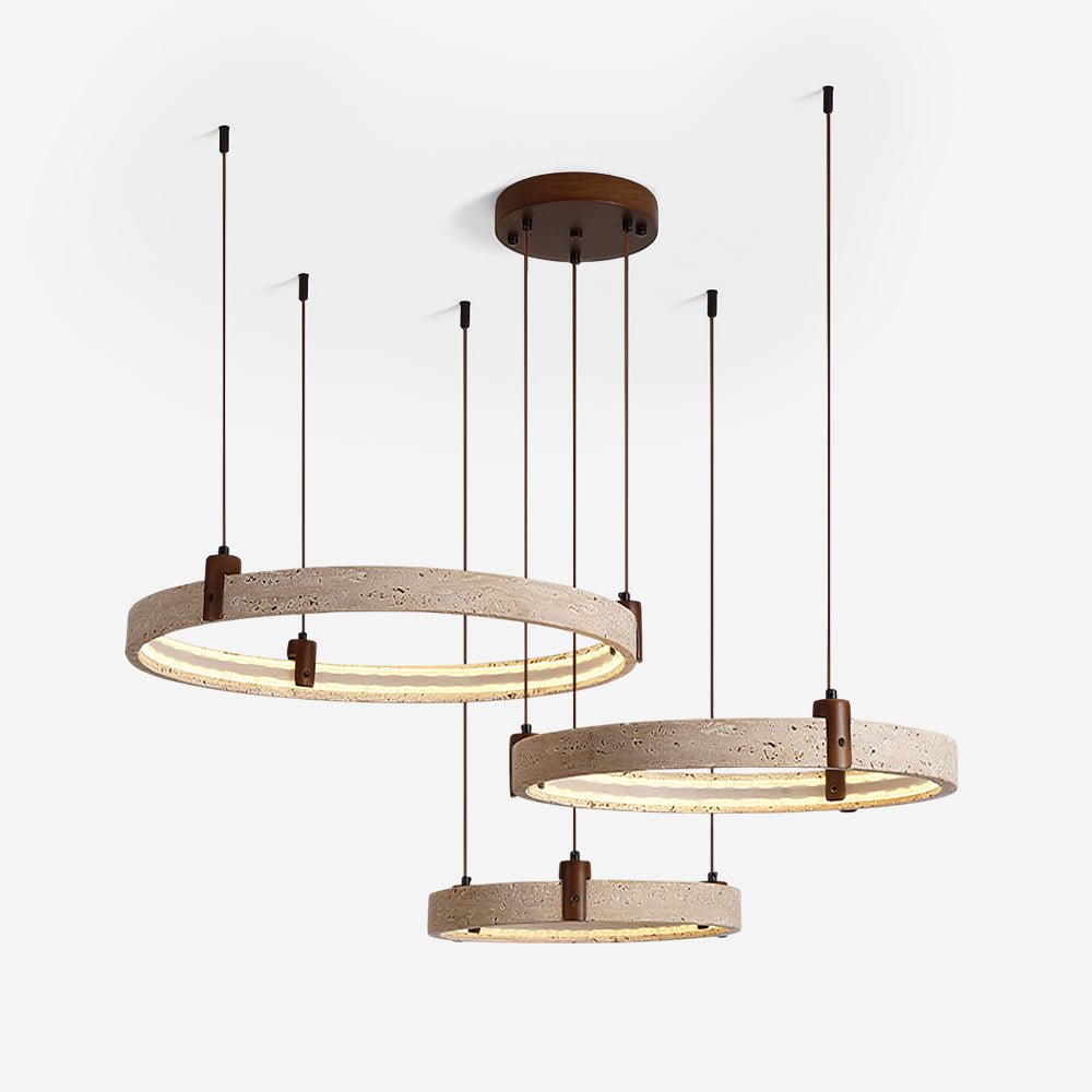 Celestial Orbit Travertine Ring Kronleuchter