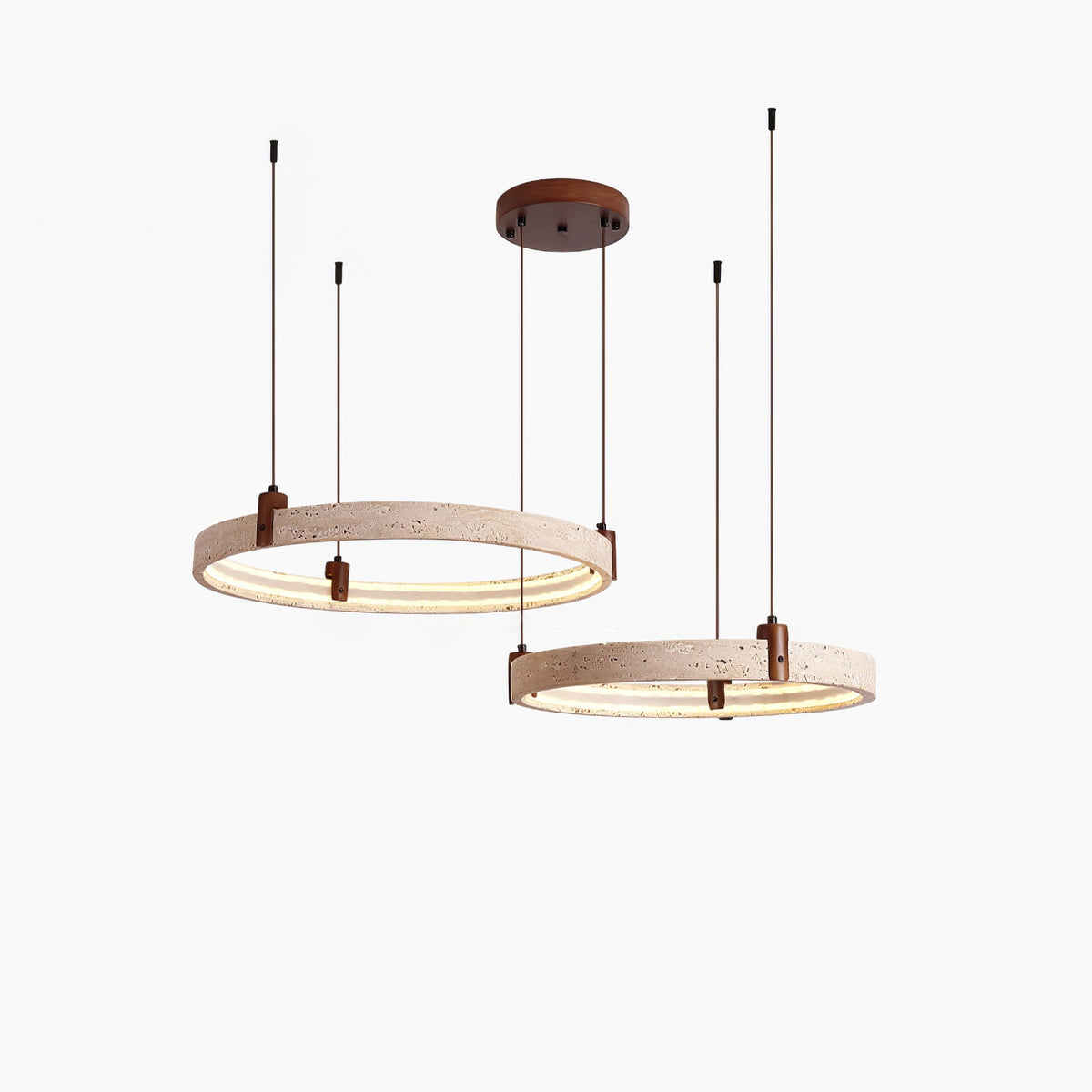 Celestial Orbit Travertine Ring Kronleuchter