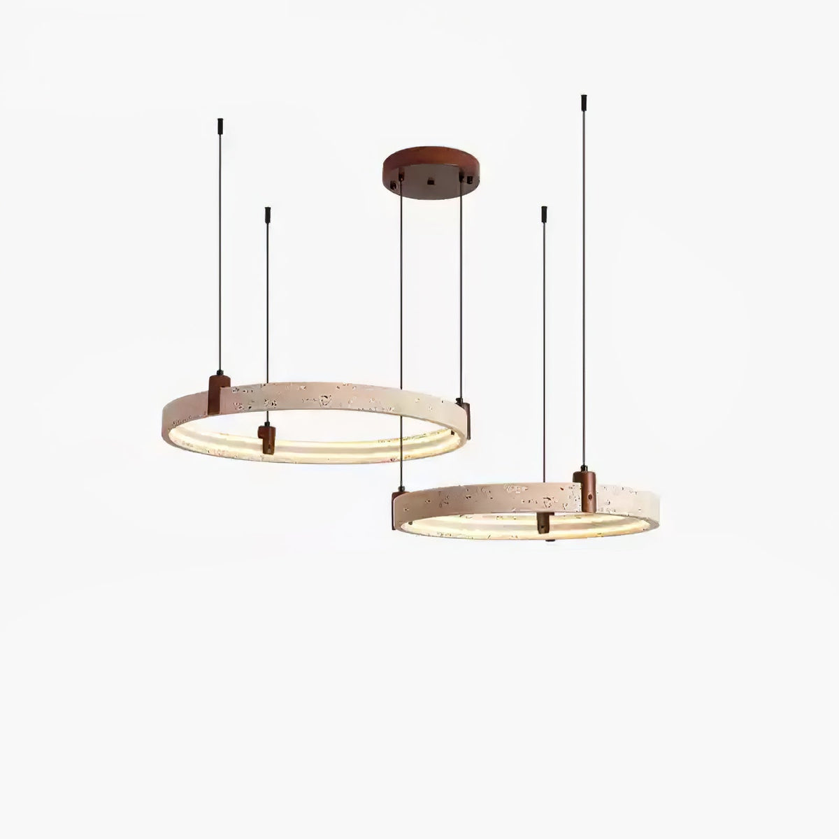 Celestial Orbit Travertine Ring Kronleuchter