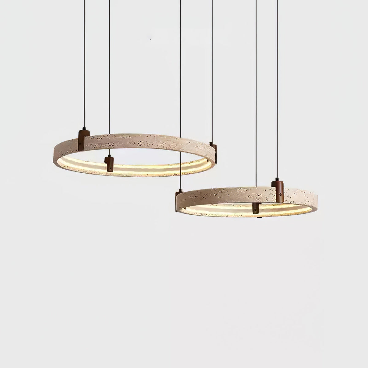 Celestial Orbit Travertine Ring Kronleuchter