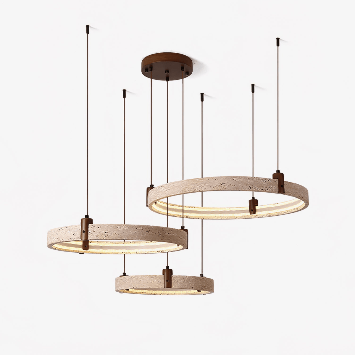 Celestial Orbit Travertine Ring Kronleuchter