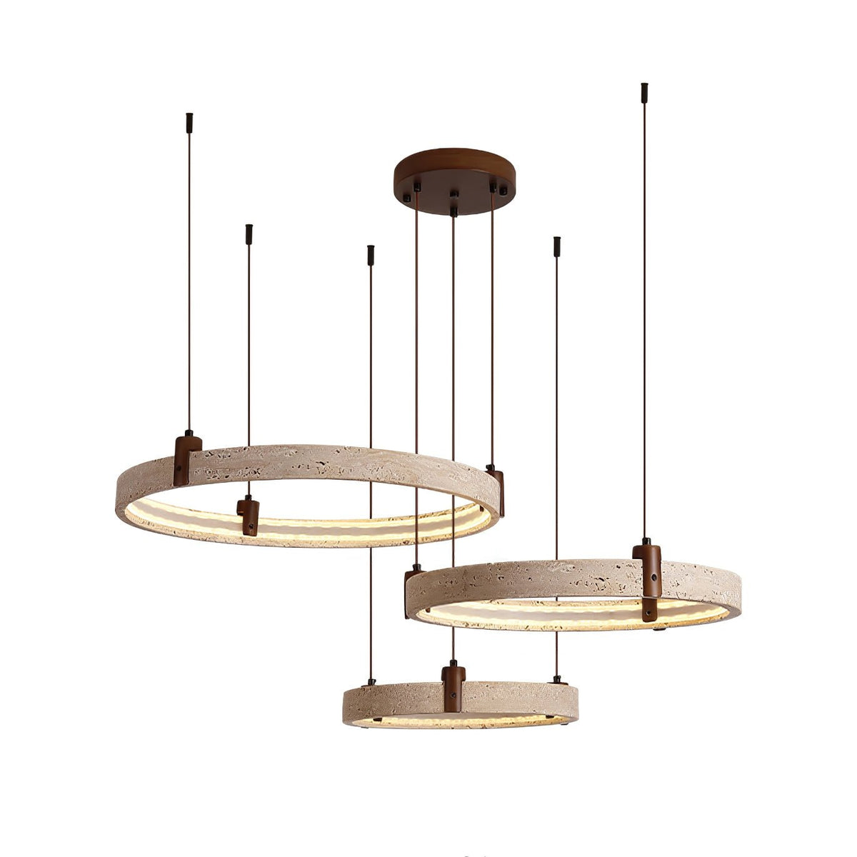 Celestial Orbit Travertine Ring Kronleuchter