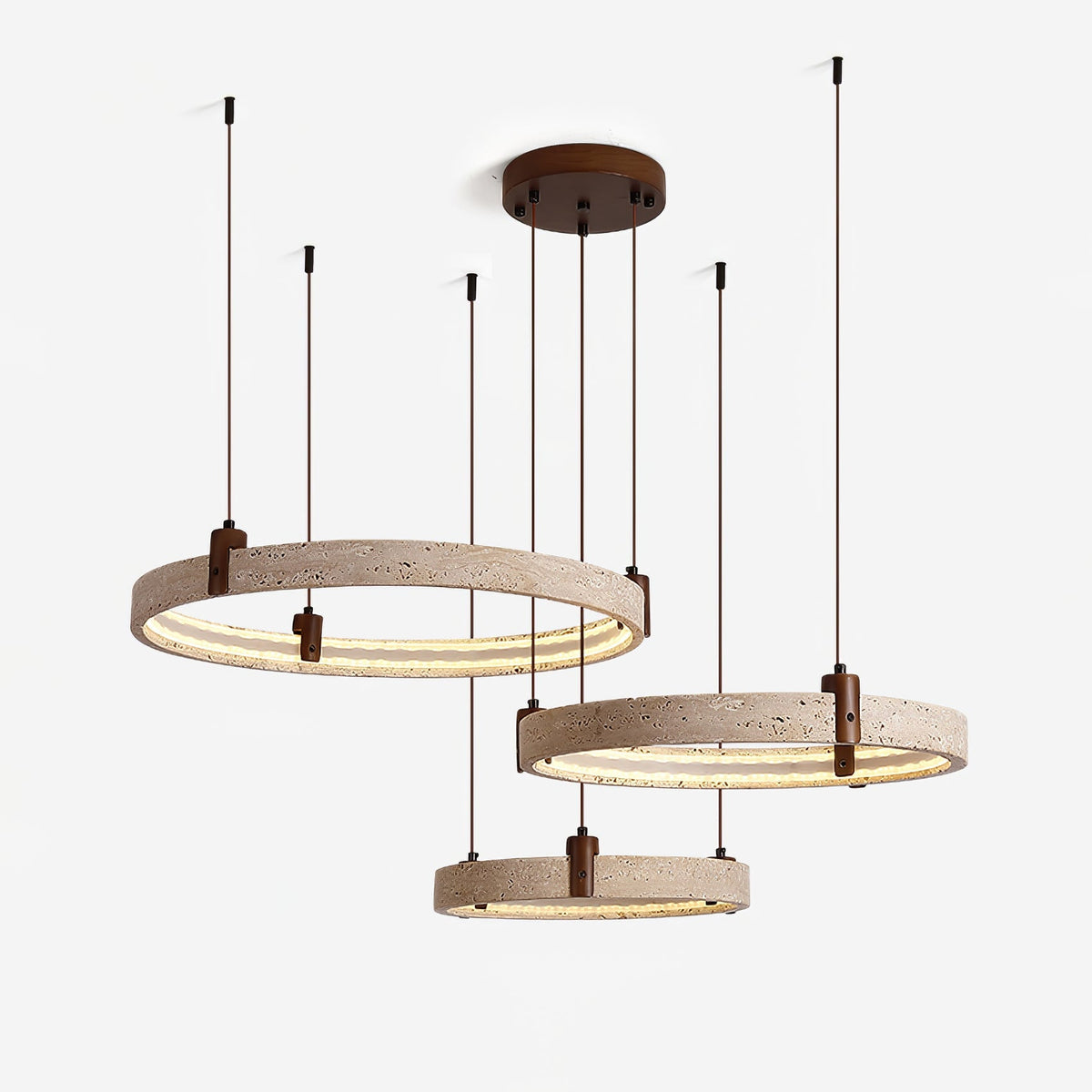 Celestial Orbit Travertine Ring Kronleuchter