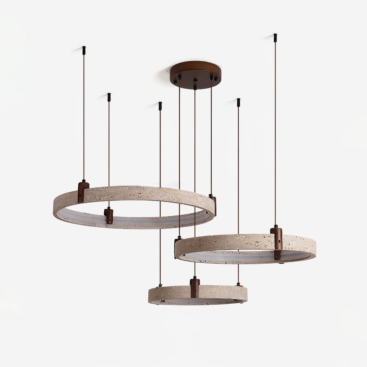 Celestial Orbit Travertine Ring Kronleuchter