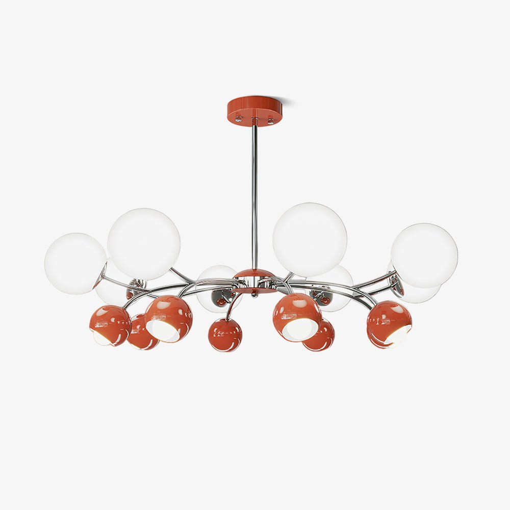 Noxiren Kronleuchter Chrome Rot Creme Kugel
