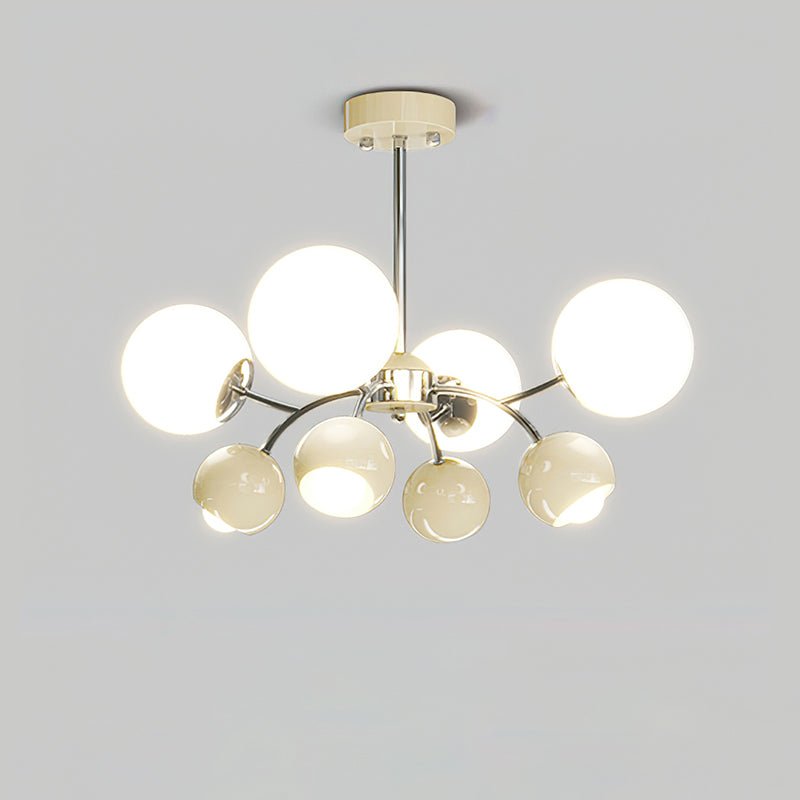 Noxiren Kronleuchter Chrome Rot Creme Kugel