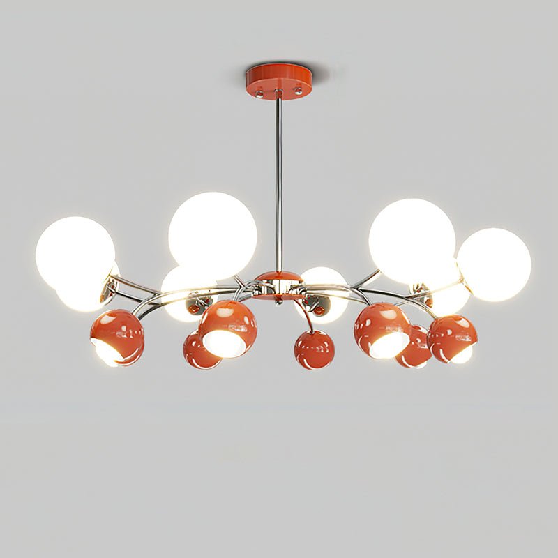Noxiren Kronleuchter Chrome Rot Creme Kugel