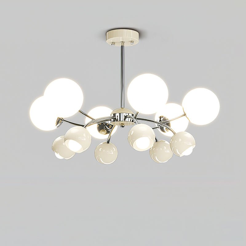Noxiren Kronleuchter Chrome Rot Creme Kugel