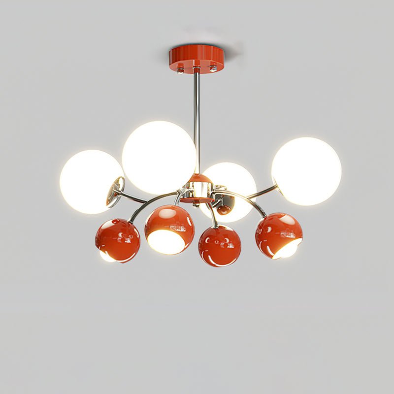 Noxiren Kronleuchter Chrome Rot Creme Kugel