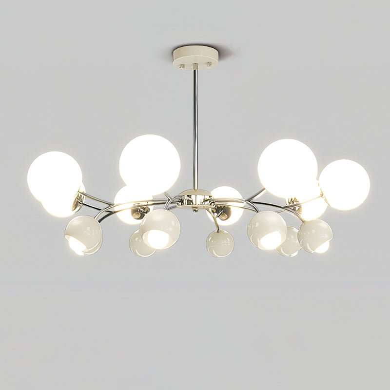 Noxiren Kronleuchter Chrome Rot Creme Kugel
