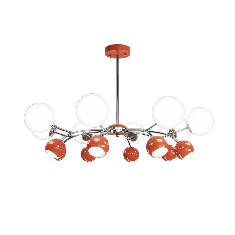 Noxiren Kronleuchter Chrome Rot Creme Kugel