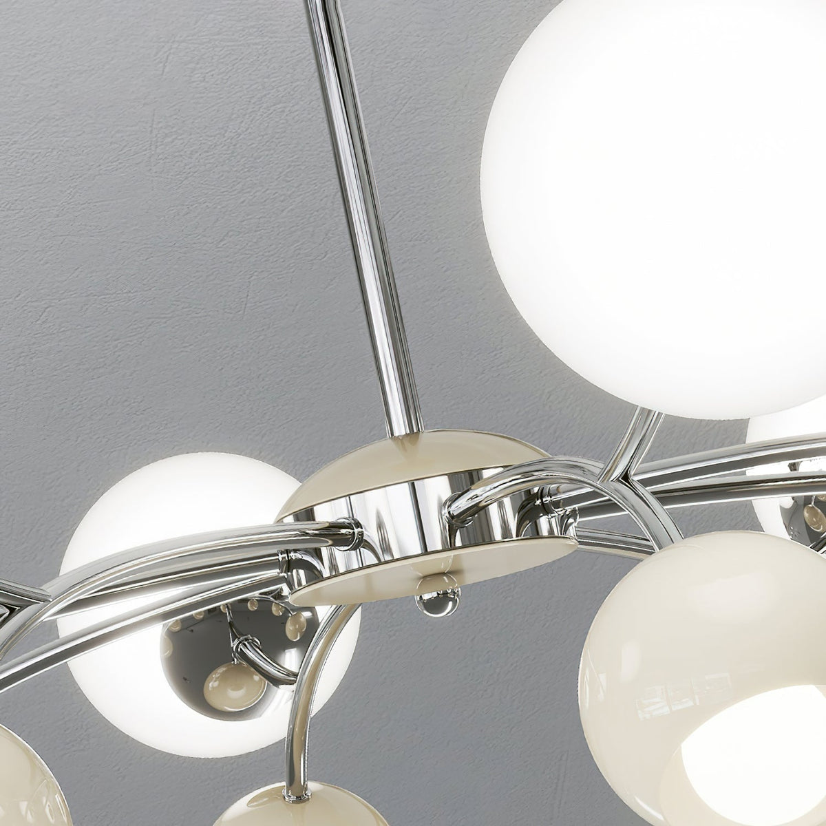 Noxiren Kronleuchter Chrome Rot Creme Kugel
