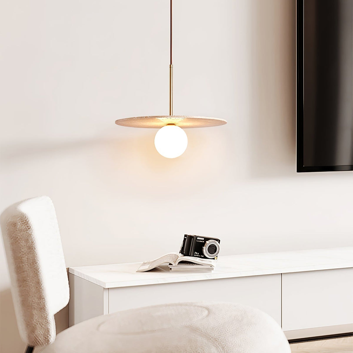 Noreielle Travertine Pendelleuchte