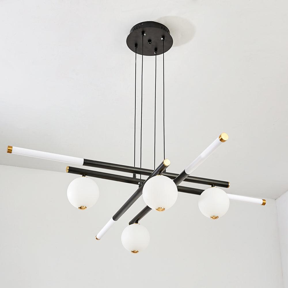 Kronleuchter Kronleuchte Schwarz Weiß Stäbe und Kugeln modern