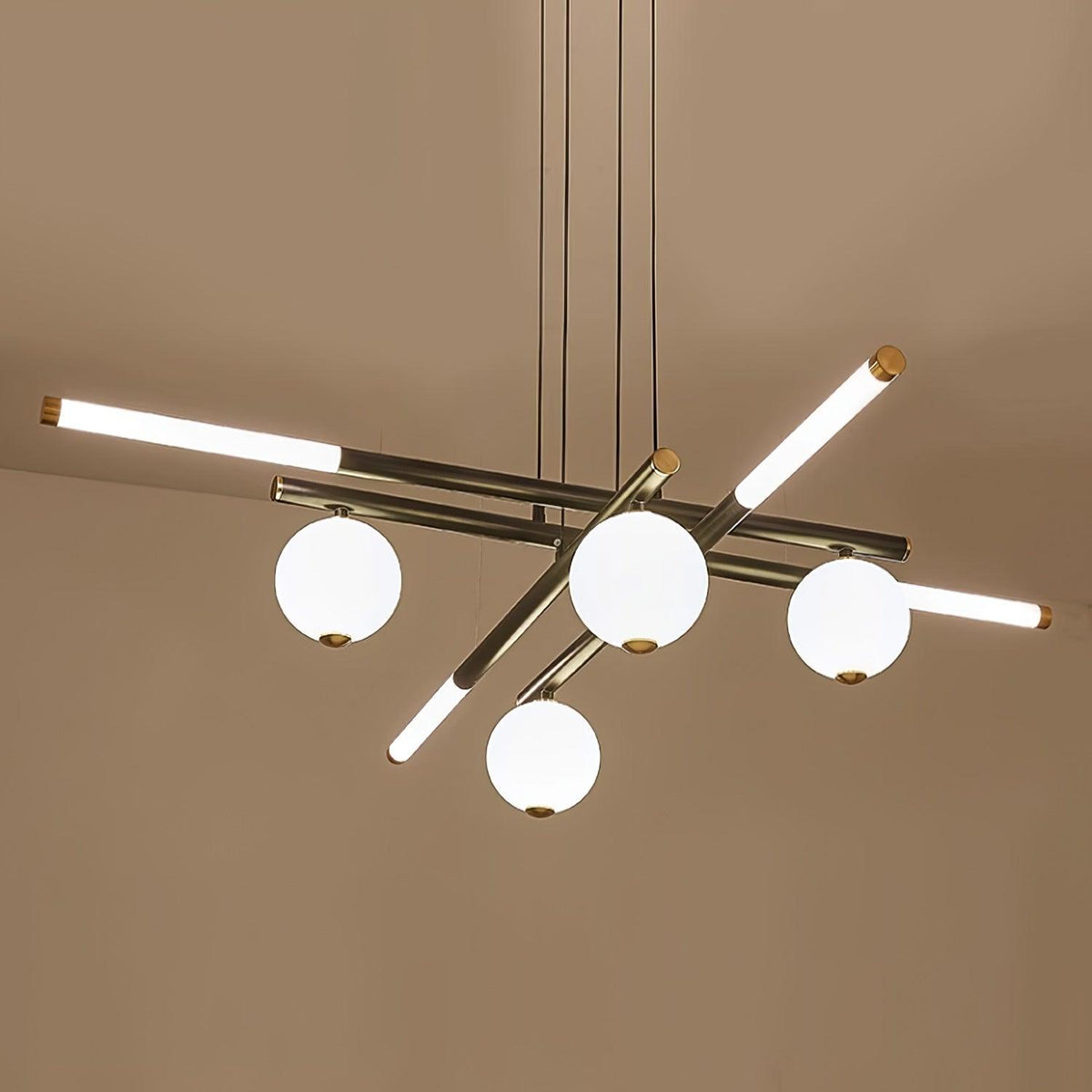 Kronleuchter Kronleuchte Schwarz Weiß Stäbe und Kugeln modern