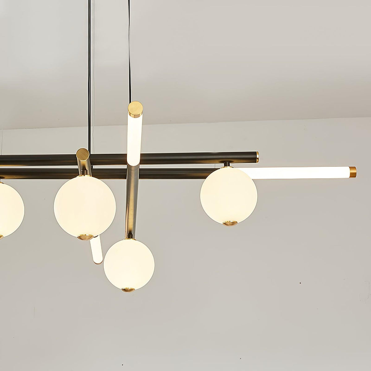 Kronleuchter Kronleuchte Schwarz Weiß Stäbe und Kugeln modern