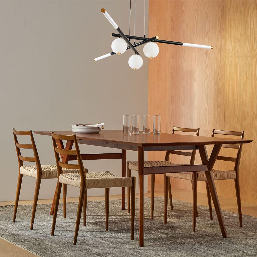 Kronleuchter Kronleuchte Schwarz Weiß Stäbe und Kugeln modern