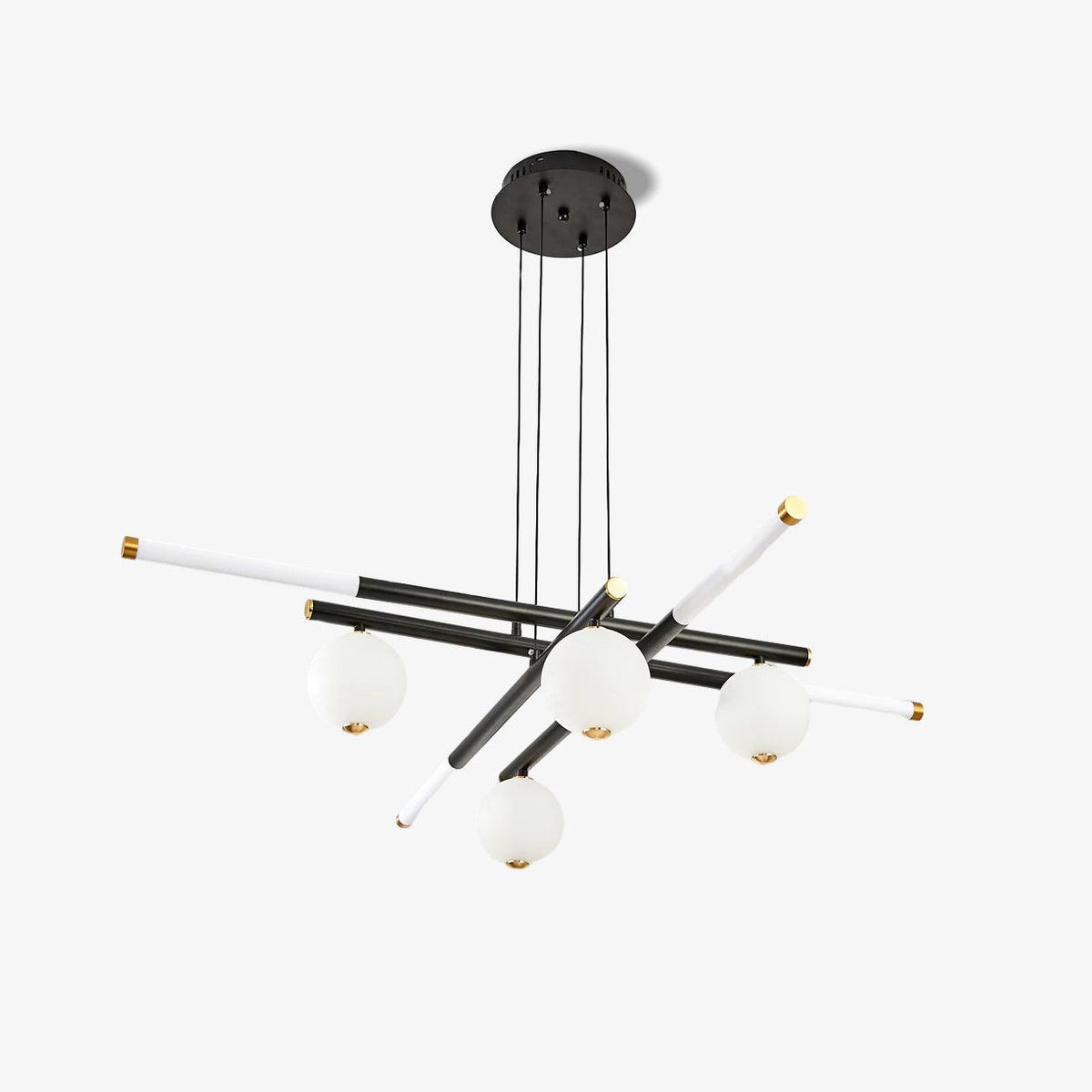 Kronleuchter Kronleuchte Schwarz Weiß Stäbe und Kugeln modern
