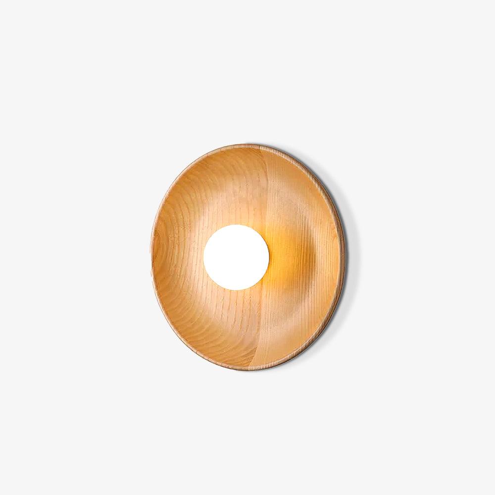 Sirixa zeitgenössische Wandleuchte aus Glas und Holz