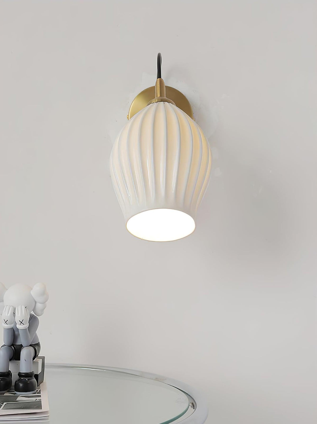 Zotalisra moderne minimalistische gerippte Keramik-Wandleuchte