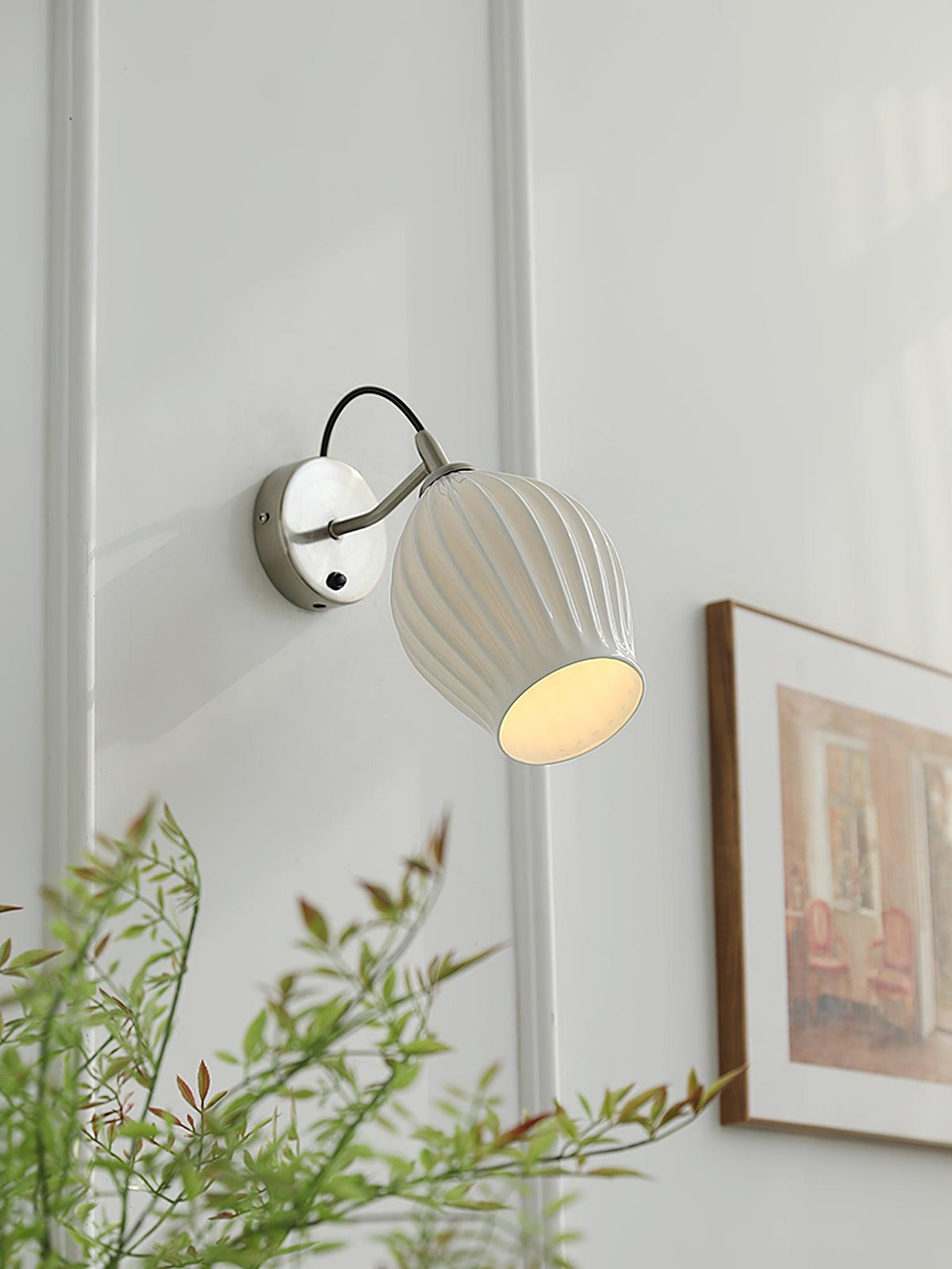 Zotalisra moderne minimalistische gerippte Keramik-Wandleuchte