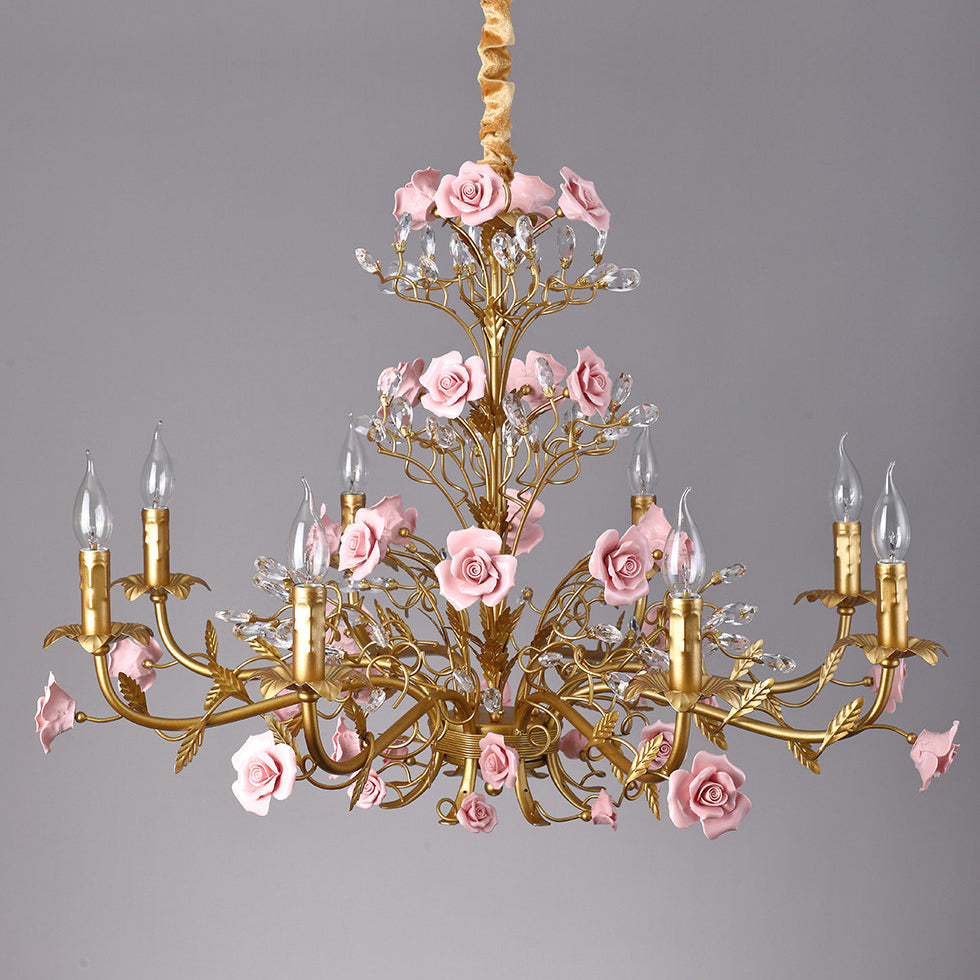 Keramische Rosen-Rebe Kronleuchter