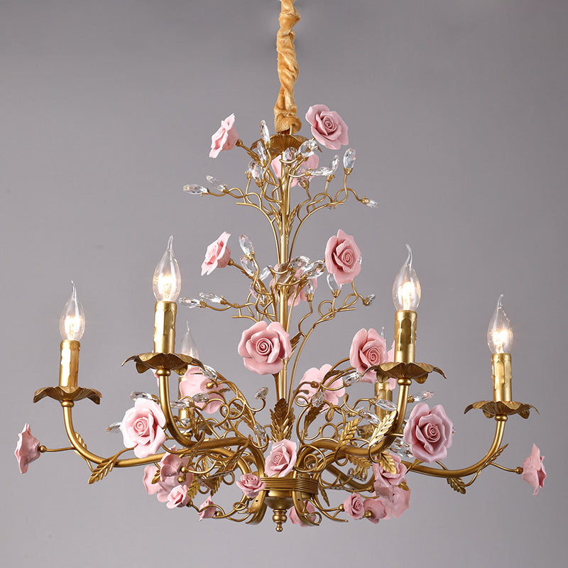 Keramische Rosen-Rebe Kronleuchter