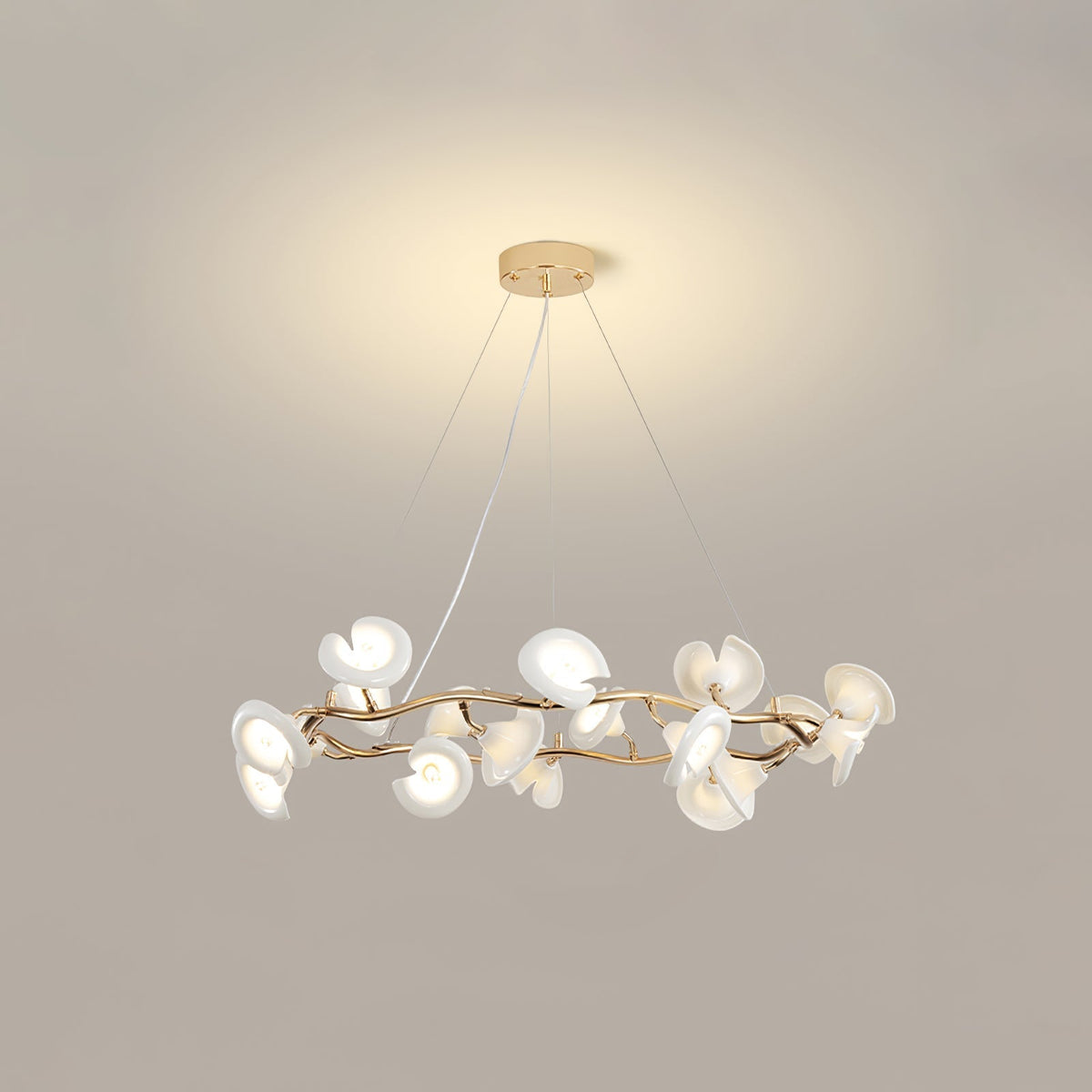 Covlen Kronleuchter Astform Keramikblüte Elegant