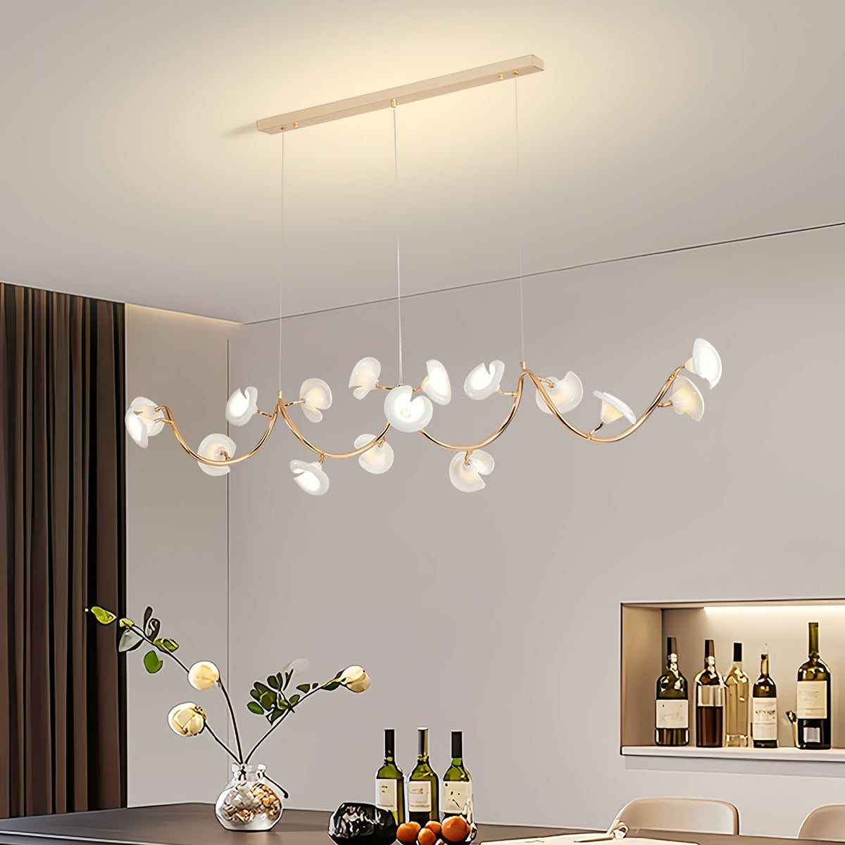 Covlen Kronleuchter Astform Keramikblüte Elegant