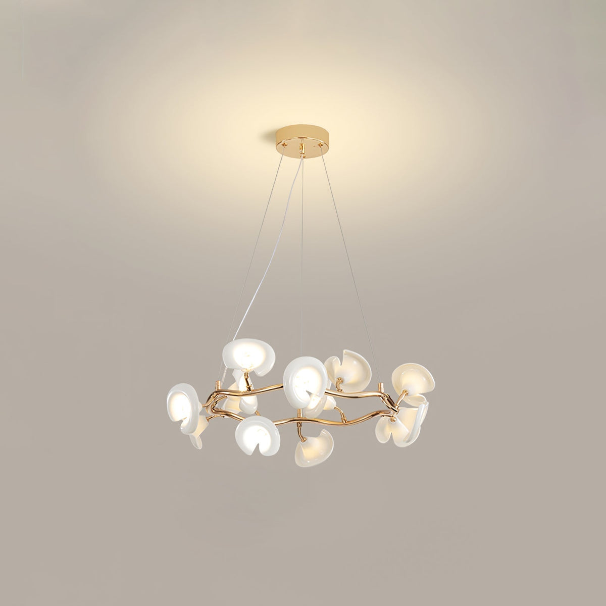 Covlen Kronleuchter Astform Keramikblüte Elegant