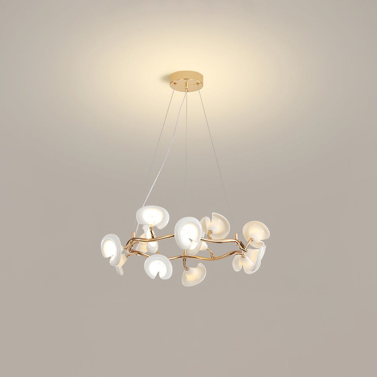 Covlen Kronleuchter Astform Keramikblüte Elegant