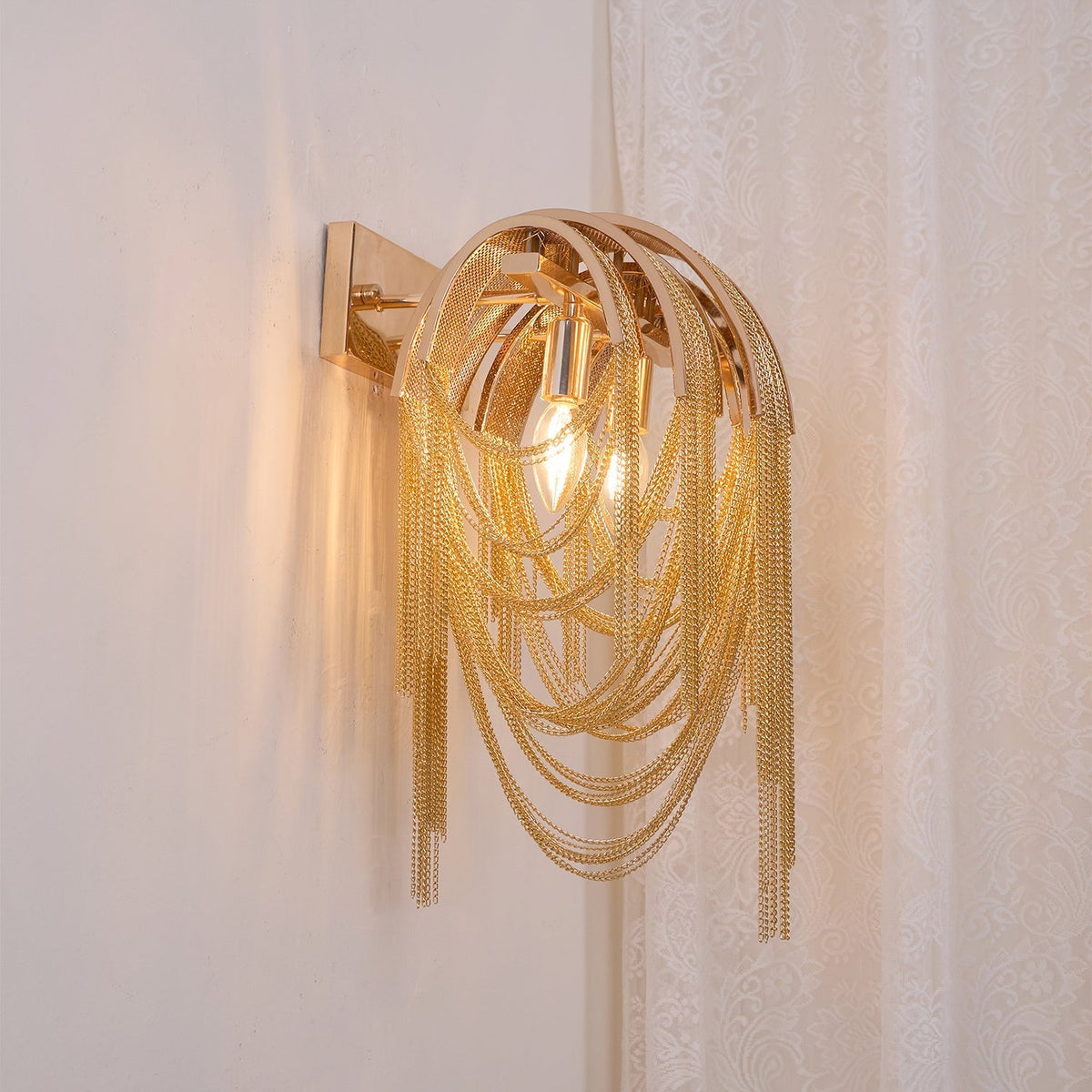 Chains Postmodern Luxus-Tassel-Wandleuchte