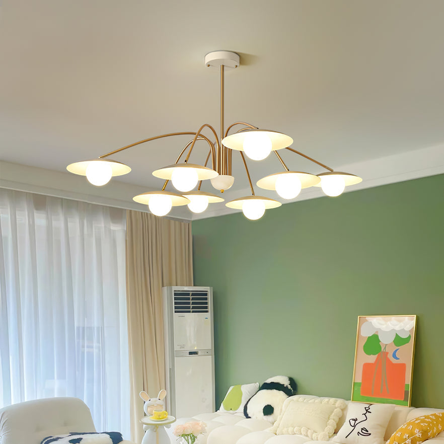 Lark Kronleuchter mit Art-Deco-inspiriertem Pilz-Aufsatz