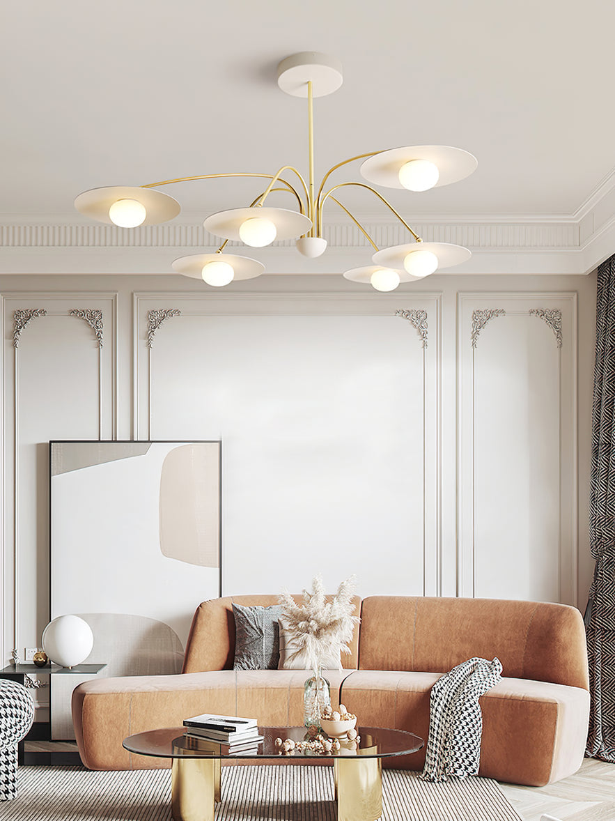 Lark Kronleuchter mit Art-Deco-inspiriertem Pilz-Aufsatz