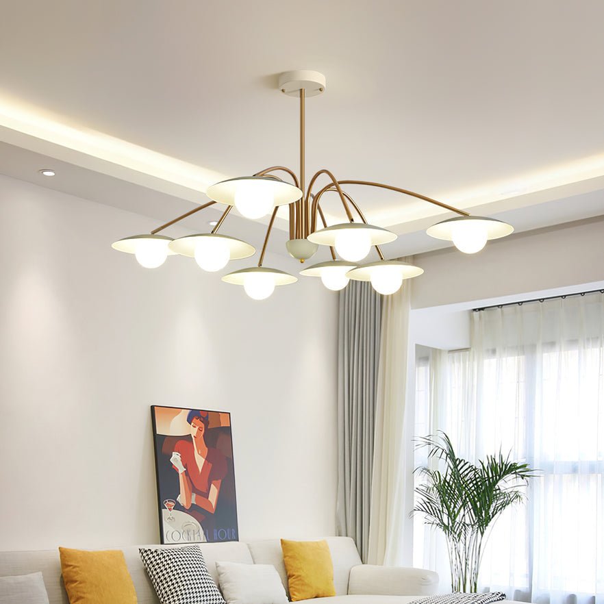Lark Kronleuchter mit Art-Deco-inspiriertem Pilz-Aufsatz