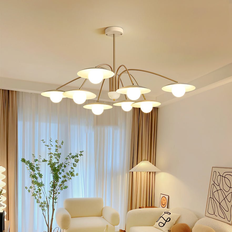 Lark Kronleuchter mit Art-Deco-inspiriertem Pilz-Aufsatz