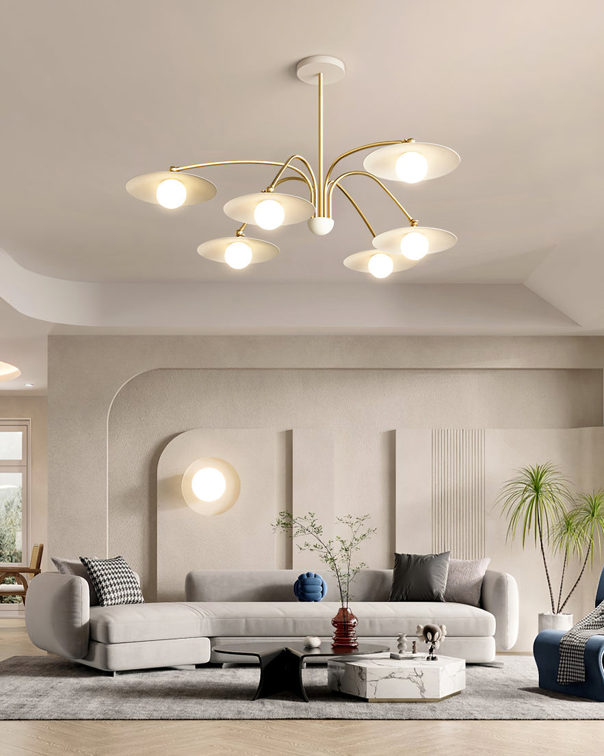Lark Kronleuchter mit Art-Deco-inspiriertem Pilz-Aufsatz