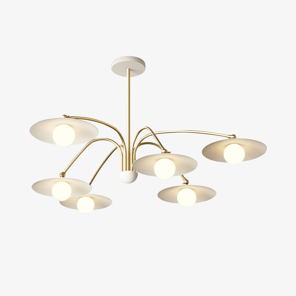 Lark Kronleuchter mit Art-Deco-inspiriertem Pilz-Aufsatz