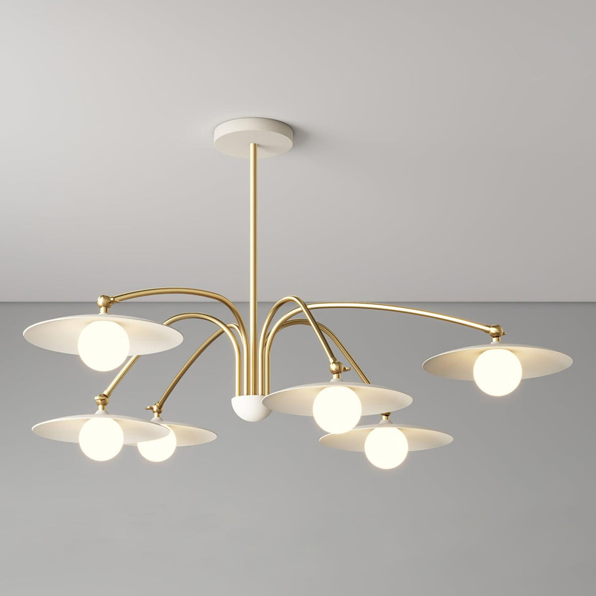Lark Kronleuchter mit Art-Deco-inspiriertem Pilz-Aufsatz