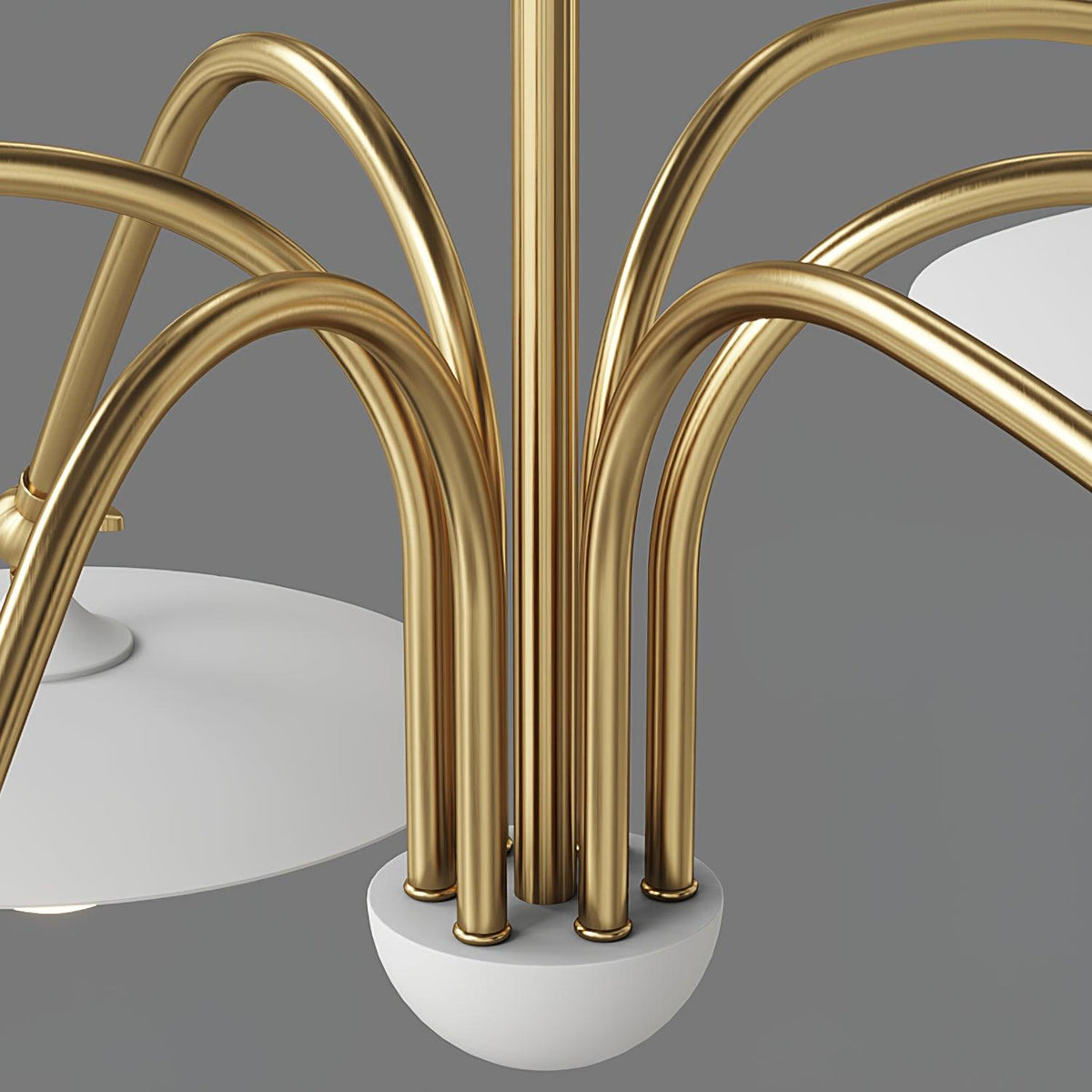 Lark Kronleuchter mit Art-Deco-inspiriertem Pilz-Aufsatz