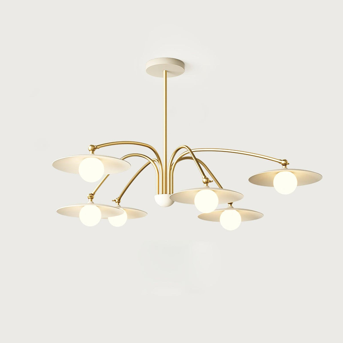 Lark Kronleuchter mit Art-Deco-inspiriertem Pilz-Aufsatz