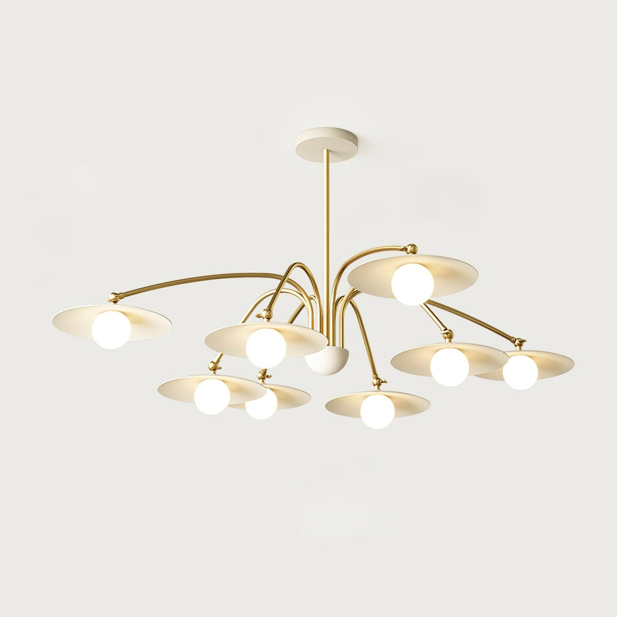 Lark Kronleuchter mit Art-Deco-inspiriertem Pilz-Aufsatz