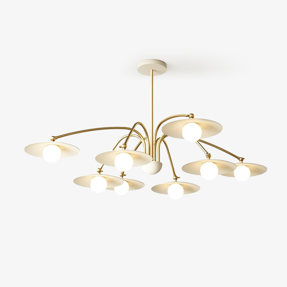 Lark Kronleuchter mit Art-Deco-inspiriertem Pilz-Aufsatz