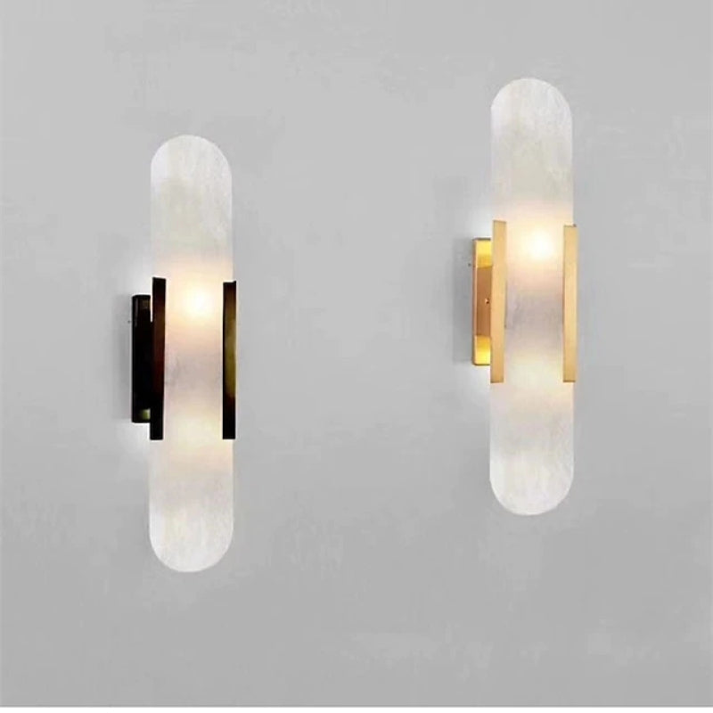 Arisha LED Wandleuchte Schwarz/Gold Ess/Schlafzimmer Metall/Dolomite