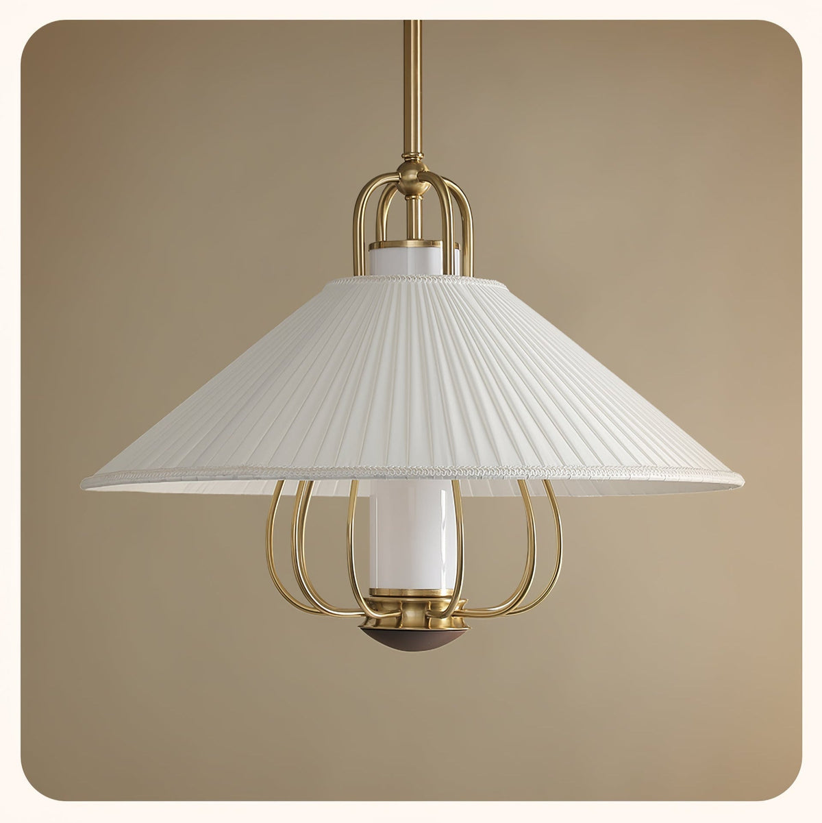 Solisiella Pendelleuchte Stoff Gold LED Essbereich