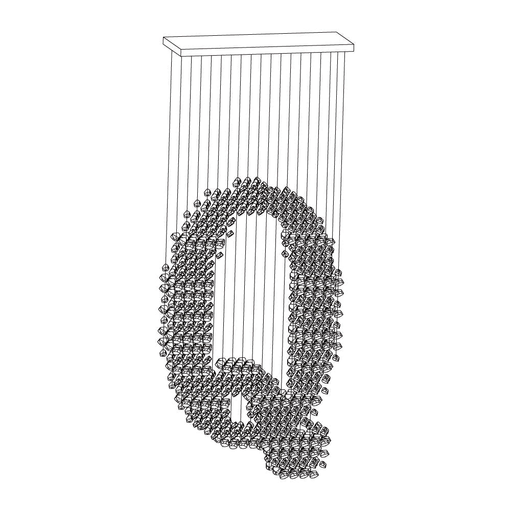 Marinelle Charcoal Stone Sculptural Kronleuchter Buchstabe M bis R